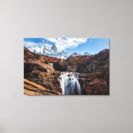 Toile Les cascades | Fitz Roy Mountain, Argentine (Recto)
