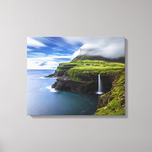 Toile Les cascades | Îles Féroé, Danemark (Recto)