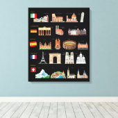 Toile Les célèbres monuments européens (Insitu (Plancher de Bois))