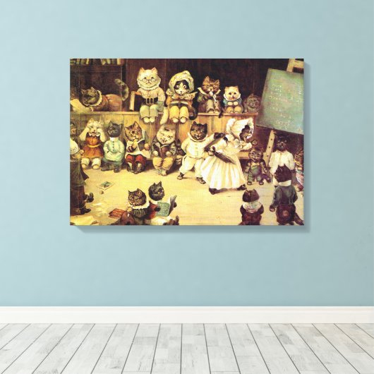 Toile Les chatons d'une école de chat, Louis Wain (Insitu (Plancher de Bois))