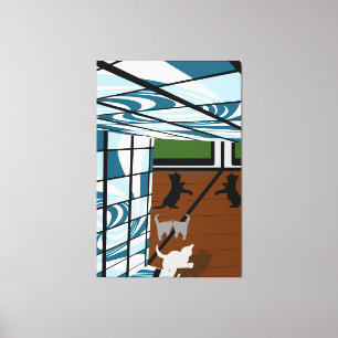 Toile Les chatons en jeu