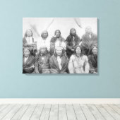 Toile Les chefs indiens Lakota qui ont rencontré le géné (Insitu (Plancher de Bois))