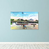 Toile Les chevaux s'entraîner le matin sur la piste (Insitu (Plancher de Bois))