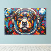 TOILE LES CHIENS DANS L'ESPACE-8 (Insitu (Plancher de Bois))