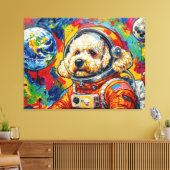 TOILE LES CHIENS DANS L'ESPACE-TOY POODLE 2 (Insitu(Salon))