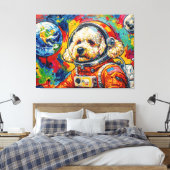 TOILE LES CHIENS DANS L'ESPACE-TOY POODLE 2 (Insitu(Chambre))