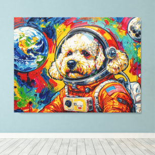 TOILE LES CHIENS DANS L'ESPACE-TOY POODLE 2