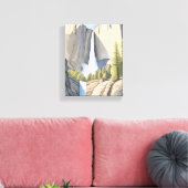 Toile Les chutes de Yosemite | Aquarelle du parc nationa (Insitu(Salon))