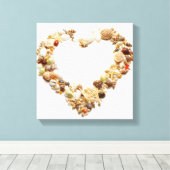 Toile Les coquillages agités forment une forme cardiaque (Insitu (Plancher de Bois))