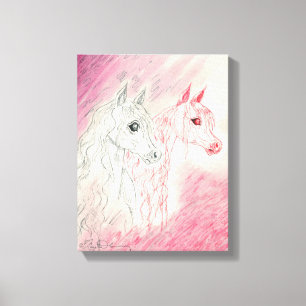 Toile Les Curieux Chevaux Arabes