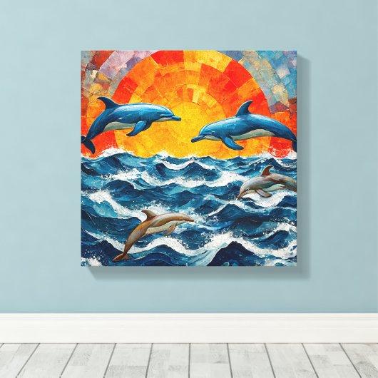 Toile Les dauphins (Insitu (Plancher de Bois))