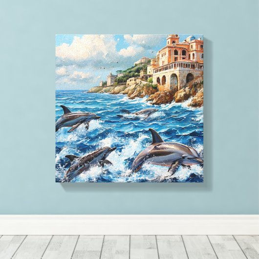 Toile Les dauphins (Insitu (Plancher de Bois))