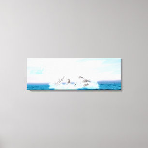 Toile Les dauphins qui sautent