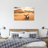 Toile Les déserts | Crâne de vache Dunes de sable ondulé (Insitu(Chambre))