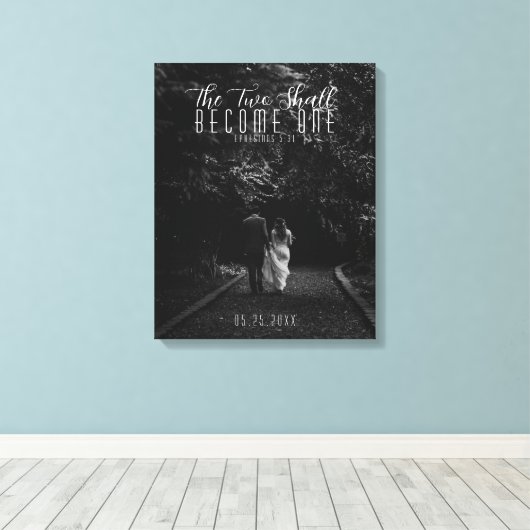 Toile Les Deux Deviendront Un Mariage chrétien (Insitu (Plancher de Bois))
