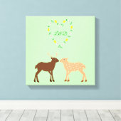 Toile Les Deux et Daisy Heart Custom (Insitu (Plancher de Bois))