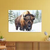 Toile Les échos de l'hiver : le royaume du bison (Insitu(Salon))