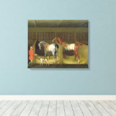 Toile Les écuries et les deux fameux chevaux de course a (Insitu (Plancher de Bois))