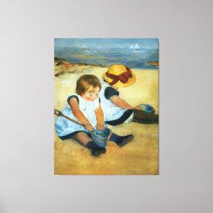 Toile Les enfants de Mary Cassatt sur la plage (1884)