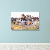 Toile Les ennuis d'un camp de Cook par Charles M. Russel (Insitu (Plancher de Bois))