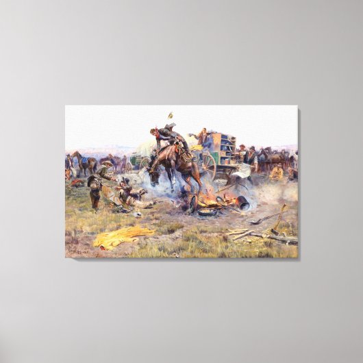 Toile Les ennuis d'un camp de Cook par Charles M. Russel (Recto)