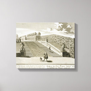 Toile Les étapes à la terrasse de jardin, palais de