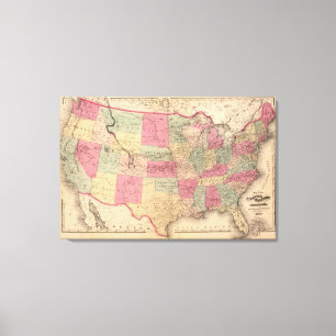 Toile Les Etats-Unis et les territoires