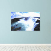 Toile Les fameuses chutes de Jodafoss dans le centre nor (Insitu (Plancher de Bois))