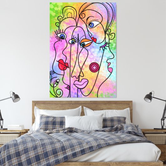 Toile Les Femmes Abstraites affrontent les humeurs - Des (Insitu(Chambre))