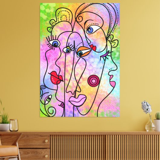 Toile Les Femmes Abstraites affrontent les humeurs - Des (Insitu(Salon))