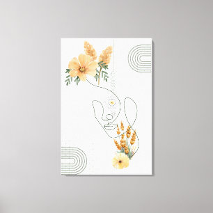Toile Les femmes Abstraites sont entourées de fleurs d'o