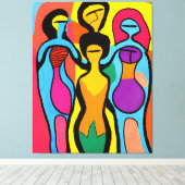 Toile Les femmes dans l'art métissant Brut et psychédéli (Insitu (Plancher de Bois))