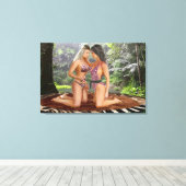 TOILE LES FILLES DE LA JUNGLE S'AFFRONTENT (Insitu (Plancher de Bois))