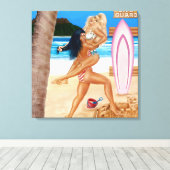 TOILE LES FILLES DE SURFER PRENNENT LE POUVOIR (Insitu (Plancher de Bois))