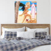 TOILE LES FILLES DE SURFER PRENNENT LE POUVOIR (Insitu(Chambre))