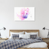 Toile Les filles d'une ligne font face à des nuages bleu (Insitu(Chambre))