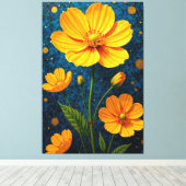 Toile Les fleurs dorées (Insitu (Plancher de Bois))