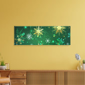 Toile Les flocons dorés de Noël sur l'Arrière - plan ver (Insitu(Salon))