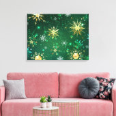 Toile Les flocons dorés de Noël sur l'Arrière - plan ver (Insitu(Salon))