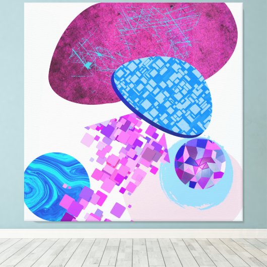 Toile Les Formes Modernes Purple Et Cyan (Insitu (Plancher de Bois))