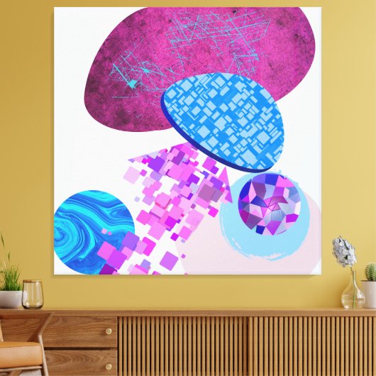 Toile Les Formes Modernes Purple Et Cyan (Insitu(Salon))