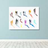 Toile Les gens art aquarelle fine art (Insitu (Plancher de Bois))