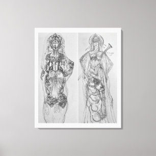 Toile Les guerriers dessinés à la main illustration mura