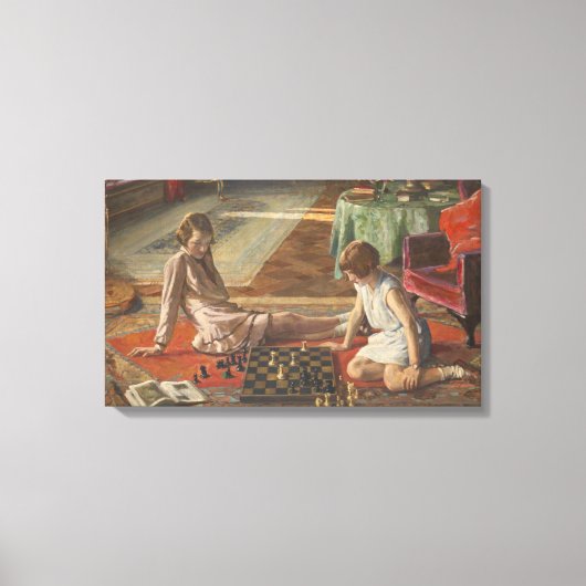 Toile Les joueurs d'échecs (par John Lavery) (Recto)