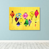 Toile Les lanternes chinoises colorées (Insitu (Plancher de Bois))