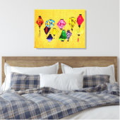 Toile Les lanternes chinoises colorées (Insitu(Chambre))