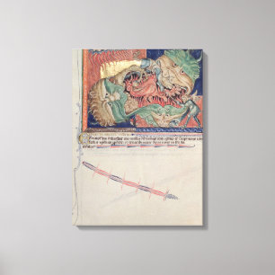 Toile Les mâchoires de l'enfer avalant le dragon rouge