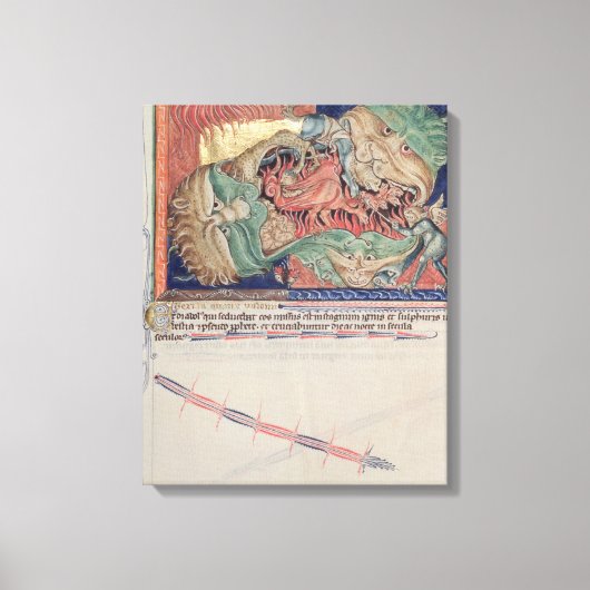 Toile Les mâchoires de l'enfer avalent le dragon rouge (Recto)