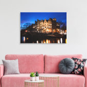 Toile Les maisons du canal d'Amsterdam la nuit (Insitu(Salon))