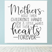 Toile Les mères tiennent la main de leurs enfants pendan (Insitu (Plancher de Bois))